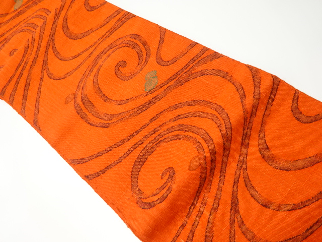 JAPANESE KIMONO / VINTAGE NAGOYA OBI / TSUMUGI / WOVEN ARABESQUE